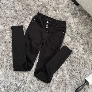 Euc Fashion nova black skinny high waste jeans 0